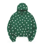 SKYLRK Spot Hoodie Pine green with hand-painted polka dots