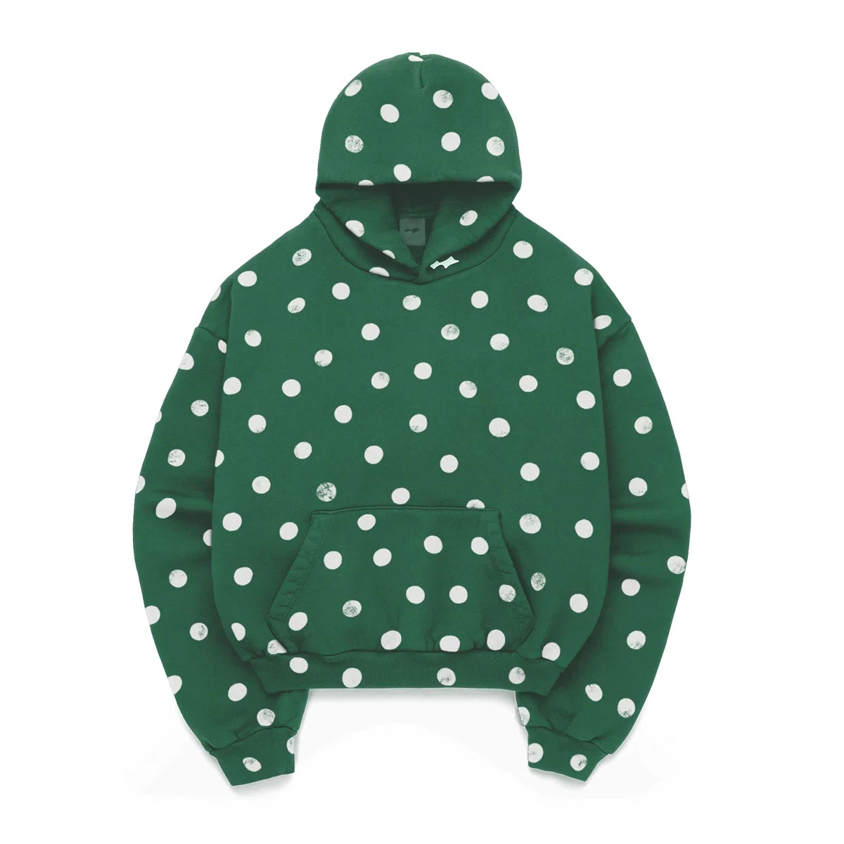 skylrk-spot-hoodie-pine.webp SKYLRK Spot Hoodie Pine green with hand-painted polka dots